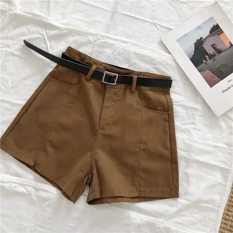 Women's Summer Split Wide Leg Casual Pants Solid Color High Waist Shorts