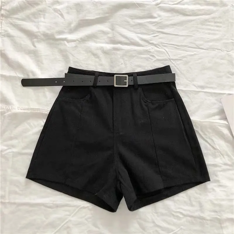 Women's Summer Split Wide Leg Casual Pants Solid Color High Waist Shorts