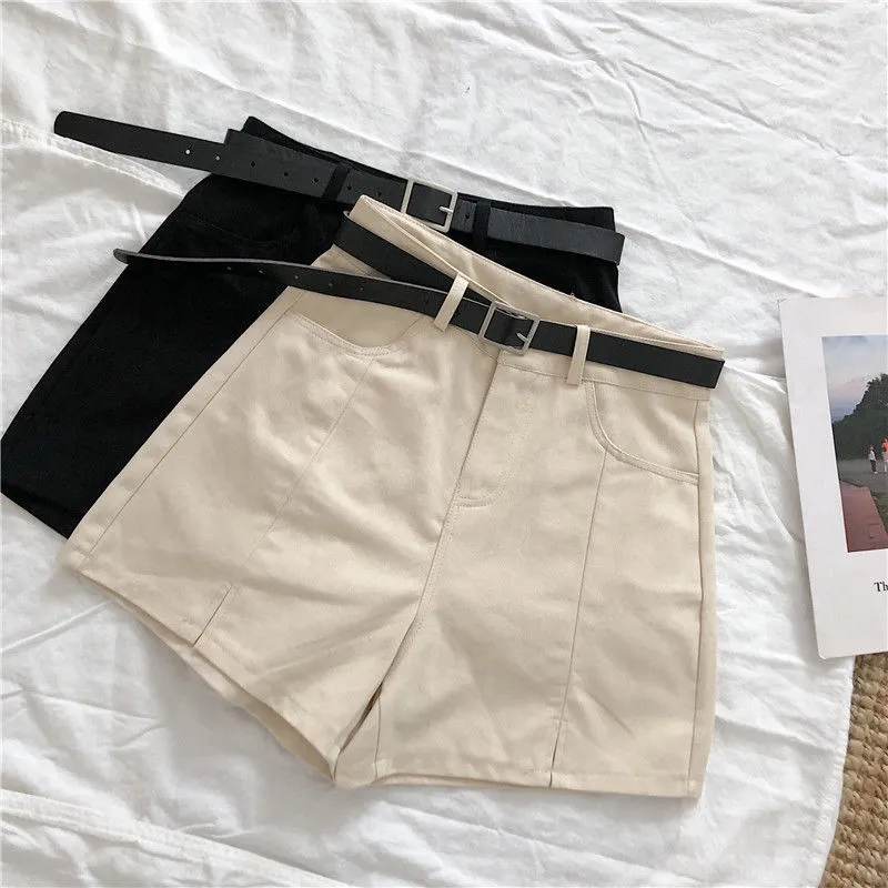 Women's Summer Split Wide Leg Casual Pants Solid Color High Waist Shorts