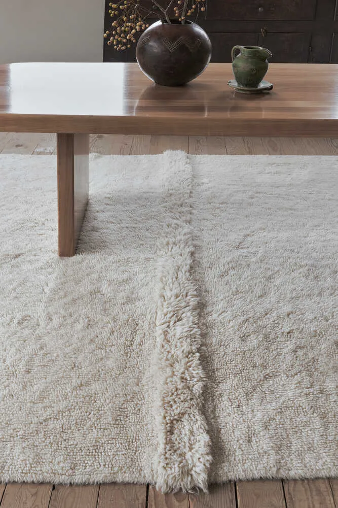 WOOL AREA RUG TUNDRA WHITE